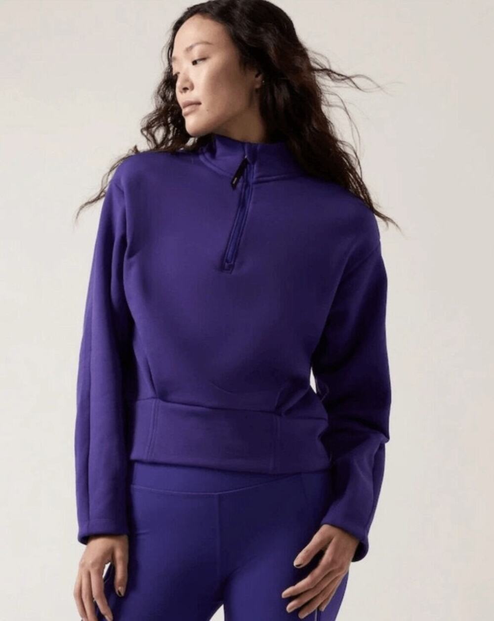 ATHLETA Women's Purple Altitude Polartec Half Zip Pullover Sweatshirt Small